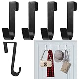 5er Set Türhaken,Handtuchhaken Universal,Schwarz Türhaken zum Einhängen Edelstahl,...