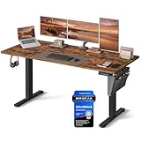 SONGMICS Höhenverstellbarer Schreibtisch elektrisch, 160 x 70 cm, Verstellbarer Tisch,...