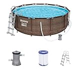 Bestway Steel Pro Max Framepool-Set, rund, mit Filterpumpe & Sicherheitsleiter 366 x 100 cm