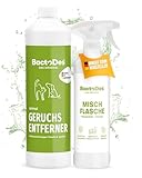 BactoDes - Animal Geruchsneutralisierer 1L Konzentrat mit Spray-Mischflasche - Starker Enzymreiniger...