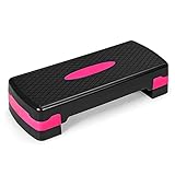 DREAMADE Aerobic Fitness Stepper, 2 stufige Steppbank von 10cm & 15cm, Stepboard Steppbrett mit...