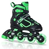 Nattork Blade Rollschuhe für Jungen mit leuchtendem Rad, Outdoor & Indoor beleuchtete grüne...