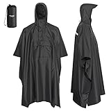 AWHA Regenponcho Damen und Herren wasserdicht und extra lang zum Wandern, Reiten, Fahrrad fahren -...