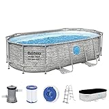 Bestway Power Steel Swim Vista Series Frame Pool Komplett-Set mit Filterpumpe 427 x 250 x 100 cm,...