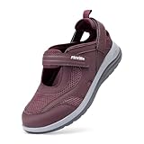 FitVille FlexiWalk Damen Walking Mary Jane Schuhe weit weich Freizeit Gesundheitsschuhe mit...