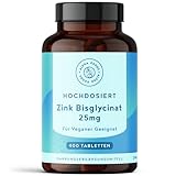 Zink 25mg - 400 vegane Tabletten - 1+ Jahr Vorrat - Zink Bisglycinat Hochdosiert - Hohe...