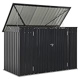 Juskys 3er Mülltonnenbox Namur 3 x 120 Liter Tonnen - 2m² - 2 Türen - Metall...