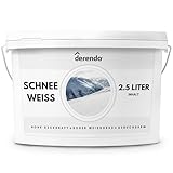 derendo Exklusive Wandfarbe weiss 2,5L, hohe Deckkraft, Dispersionsfarbe innen, Innenwandfarbe...