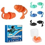 ZEEOYAN Schwimm Ohrstöpsel für Erwachsene, 4 Paar Wasserdichte Wiederverwendbare Weich Silikon...