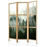 decomonkey Paravent Raumteiler Innen Wald 135x171 cm 3 Teilig Room Divider Wall Raumteiler Stehend...