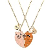 LUMOOM Capybara Freundschaftskette, BFF Halskette mit süßem Capibara Anhänger,...