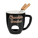 BUTLERS Schokofondue Tasse 200ml Teelichthalter, Schokoladenfondue 2 Personen Fondue-Set Porzellan...