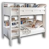 Stella Trading Hochbett mit Leiter & zwei Liegeflächen 90 x 200 cm - Platzsparendes Kinder...