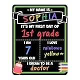 Schultafel für Kinder zum ersten Tag – wiederverwendbare doppelseitige Kreidetafel,...