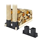 Relaxdays Holzstapelhilfe 2er Set, für Feuerholz, Kaminholzregal selber bauen,...