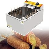 1900 W Gewerbliche Fritteuse, GroßE ÖL-Corn-Dog-Friteuse Aus Edelstahl Fritteuse, Hot-Dog-Maschine...