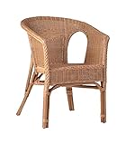 MiaMöbel Armlehnstuhl Rattan 57x75x56 cm Landhausstil Rattan Honig