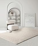 Taracarpet Waschbarer Langflor-Teppich Hochflor Shaggy-Teppich Uni Einfarbig ideal für Wohnzimmer,...