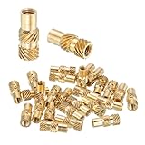 QUARKZMAN 38 Stück Gewindeeinsätze, M4 x 12mm L x 6mm Außendurchmesser Reine Messing Metrische...