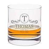 GRAVURZEILE Whiskyglas mit Gravur - Ornament Design - Personalisiert Name - Graviertes Whisky Glas -...