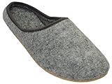 BAWAL Filzpantoffeln Hausschuhe aus Filz mit Gummisohle Filzlatschen Unisex Damen Herren Grau FD01...