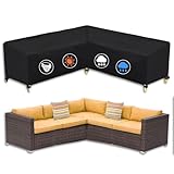 AUPERTO L-Form Gartenmöbel Abdeckung, Lounge Abdeckung Gartensofa Abdeckung Wasserdicht Schwerlast...