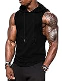 Babioboa Herren Muskelshirt Training Tanktop Workout Pullover mit Kapuze Unterhemd Gym Sports...