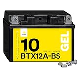 Denagi 51013 GEL BTX12A-BS Motorradbatterie 12V 10Ah, Ersetzt YTX12A-BS, wartungsfrei versiegelt...