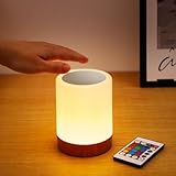 Nixtrve LED Nachttischlampe & Tischlampe Kabellos mit Touch, Stilllicht & Nachtlicht Dimmbar mit 13...