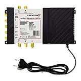 Premium X PXMS 5/4 Multischalter mit Netzteil Multiswitch 1 SAT für 4 Teilnehmer Satverteiler...