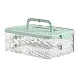 Fleischbehälter für Kühlschrank – Frischhaltedose aus PET-Kunststoff mit mehreren Ebenen,...