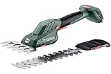 Metabo Akku-Strauch- und Grasschere SGS 18 LTX Q (601609850) 18V, präzise Formschnitte an Büschen,...