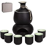 LJQZFWXX Traditionelles Sake-Set aus Steingut, 5-teilig