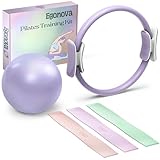 EgoNova Pilates Ring Set: 35cm Magic Circle mit doppelten gepolsterten Griffen, Pilates Mini Ball...