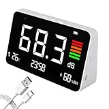 Dezibel Messgerät, 30-130 dB Schallpegelmessgerät, Tragbares db Messgerät mit Port Typ C,...