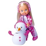 Simba 105733646 - Evi Love Snow, Spielpuppe im süßen Schneeanzug mit Schneemann zum Selberbauen,...