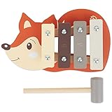 Bieco Mini Xylophon Baby Fuchs Kinder - Baby Spielzeug Fuchs Baby Xylophon - Glockenspiel für...