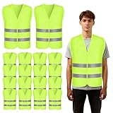 12 Stück Warnwesten Auto, Sicherheitsweste Auto, Warnweste Pannenweste, Sicherheitswesten Set,...