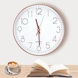 Wanduhr 30 cm, Quartz Lautlos wanduhren rund, für Büro,Wohnzimmer, Küche, Schule...