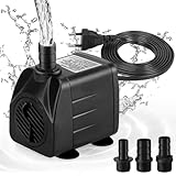 Aquarium Pumpe, 45W Brunnenpumpe Garten, 2500L/H Teichpumpe für Außen, Aquariumpump für Teich...