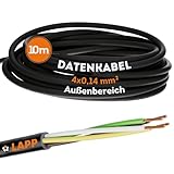 10 Meter Lapp 1030202 LiYY PVC- Steuerleitung 4x0,14 mm² schwarz I LED Kabel 4 adrig I Datenleitung...