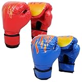Boxhandschuhe, 2 Paar Kinder-Boxhandschuhe, reißfest, atmungsaktiv, weich, bequem,...
