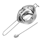 DECOMELODY Edelstahl Schmelztopf mit Griff Rostfrei Ergonomisch Tropffreies Wasserbad für...