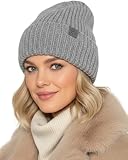 Baesics Wintermütze Hellgrau Unisex – Warme Strickmütze Beanie, Elegante und elastische Mütze...