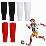 3 Paare Stutzen Kinder Fußball, Fußball Sleeves Tubes Sportsocken Trainingssocke Sockenstutzen...