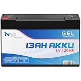 NRG Akku 6V 13Ah Kinderauto GEL Profi Blei-Akku Elektroauto extrem zyklenfest Hochleistungsakku...