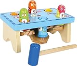 small foot 5807 Klopfbank 'Hau den Vogel' aus Holz, buntes Design mit Zahlenspiel, inkl. Holzhammer,...