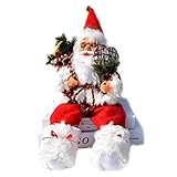 Hopowa Weihnachtsmann Sitzender Weihnachtsvitrine Dekoration 57cm Dekofigur Nikolaus für Innen- und...