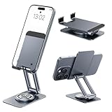 NEUTYPECHIC 360° Verstellbar Handy Ständer Tisch, Aluminiumlegierung Handy Ständer Klappbar für...