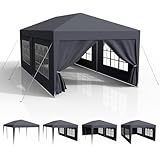 Pavillon 3x6m Wasserdicht, Garten Pavillon Stabil Stecksystem-Metallgestänge, Festzelt,...